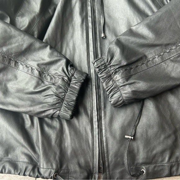 Bigardini Ruched Ruffles Leather Jacket - Picture 8 of 14